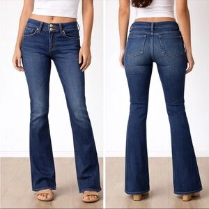 GAP 1969 Perfect Boot Bootcut Jeans Women’s Sz 25/0R Dark Wash 2 Button Mid Rise